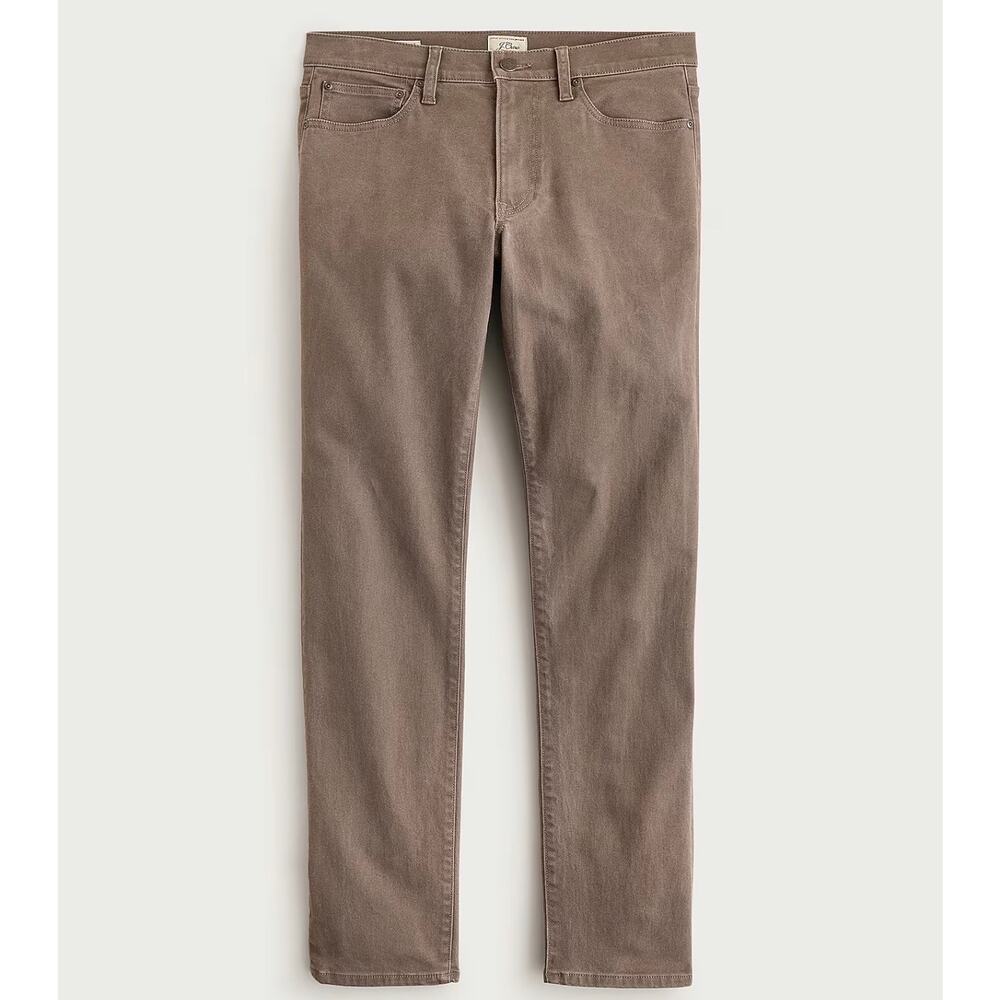J. Crew 1040 Athletic Tapered Bergen five-pocket pant in Balsam Bark NWT 36/34